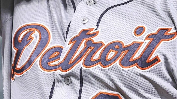 Apr 5, 2023; Houston, Texas, USA; Detroit Tigers designated hitter Miguel Cabrera (24) is honored and given a cowboy hat before the game against the Houston Astros at Minute Maid Park.