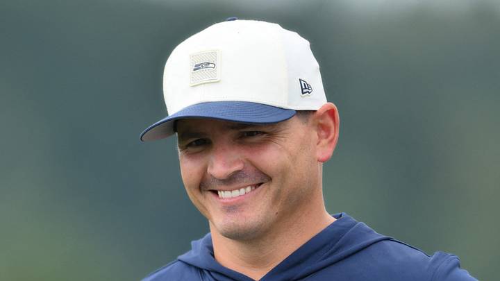 Seattle Seahawks head coach Mike Macdonald during training camp