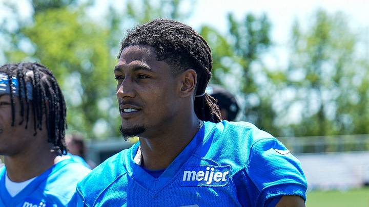Detroit Lions running back Isiah Pacheco (10) walks off the field with running back Jahmyr Gibbs (0) after practice during OTAs at Meijer Performance Center in Allen Park on Friday, May 29, 2026. Detroit Lions running back Isiah Pacheco (10) walks off the field with running back Jahmyr Gibbs (0) after practice during OTAs at Meijer Performance Center in Allen Park on Friday, May 29, 2026.