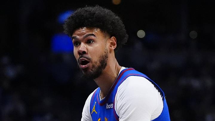 Mar 1, 2026; Denver, Colorado, USA; Denver Nuggets forward Cameron Johnson (23) reacts to a foul in the first quarter against the Minnesota Timberwolves at Ball Arena. Mandatory Credit: Ron Chenoy-Imagn Images Mar 1, 2026; Denver, Colorado, USA; Denver Nuggets forward Cameron Johnson (23) reacts to a foul in the first quarter against the Minnesota Timberwolves at Ball Arena. Mandatory Credit: Ron Chenoy-Imagn Images