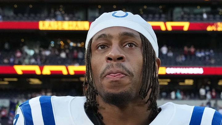 Indianapolis Colts running back Jonathan Taylor after a game