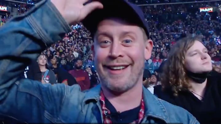 Macaulay Culkin was ringside for the first WWE Netflix event. Macaulay Culkin was ringside for the first WWE Netflix event.