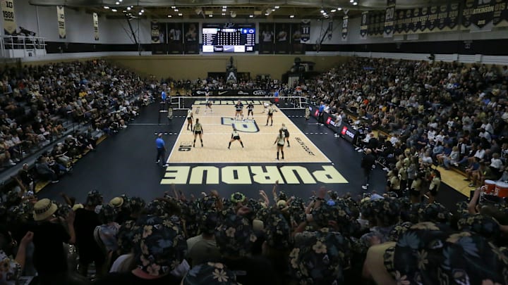 Purdue volleyball match at Holloway Gymnasium