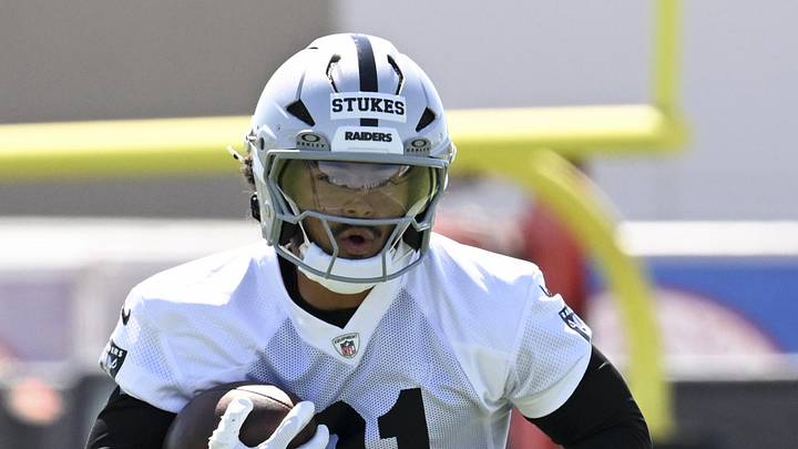 May 20, 2026; Henderson, NV, USA; Las Vegas Raiders safety Treydan Stukes (31) practices during organized team activities at Intermountain Health Performance Center. Mandatory Credit: Candice Ward-Imagn Images