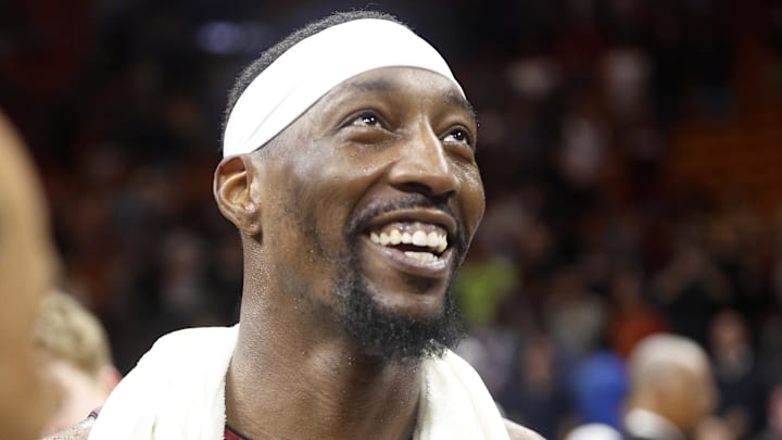 Miami Heat center Bam Adebayo (13) reacts (Mandatory Credit: Rhona Wise-Imagn Images)