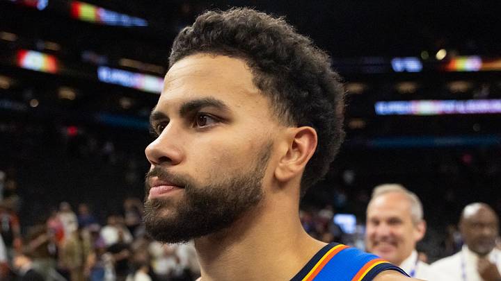Apr 27, 2026; Phoenix, Arizona, USA; Oklahoma City Thunder guard Ajay Mitchell (25) : Mark J. Rebilas-Imagn Images
