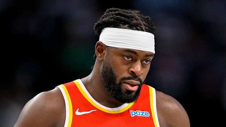 Atlanta Hawks guard Luguentz Dort (0) against the Dallas Mavericks at American Airlines Center on October 16, 2026.