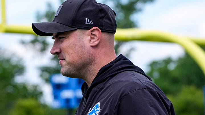 Detroit Lions new pass game coordinator Mike Kafka during minicamp Detroit Lions new pass game coordinator Mike Kafka during minicamp