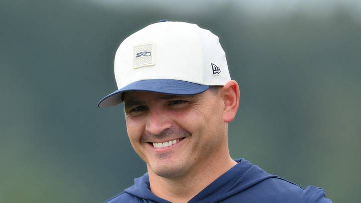 Seattle Seahawks head coach Mike Macdonald during training camp