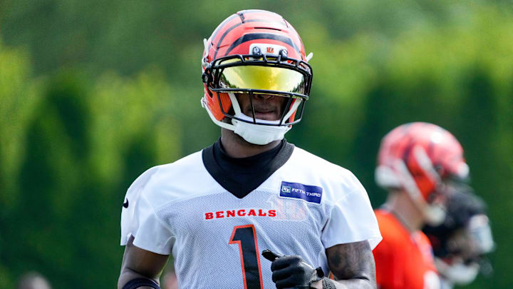 Cincinnati Bengals wide receiver Ja'Marr Chase attends training camp.