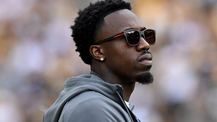 Pittsburgh Steelers cornerback Joey Porter Jr. on the sidelines during the first quarter against the Atlanta Falcons. Pittsburgh Steelers cornerback Joey Porter Jr. on the sidelines during the first quarter against the Atlanta Falcons.