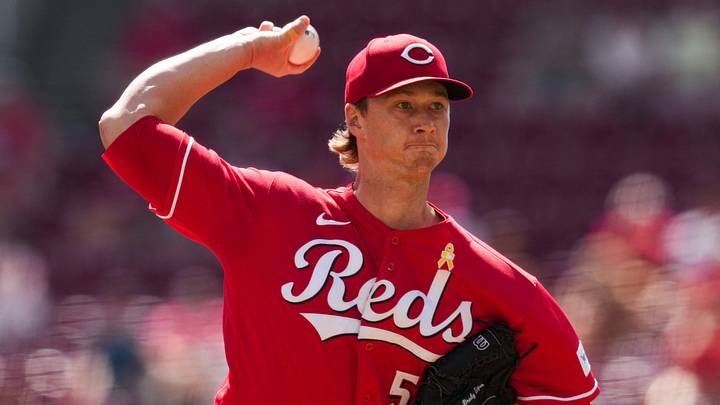 Sep 6, 2026; Cincinnati, Ohio, USA;  Cincinnati Reds pitcher Brady Singer (51) throws against the Milwaukee Brewers in the first inning at Great American Ball Park. Mandatory Credit: Aaron Doster-Imagn Images