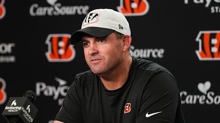 Bengals Head Coach Zac Taylor speaks at a press conference on Monday October 20, 2025.