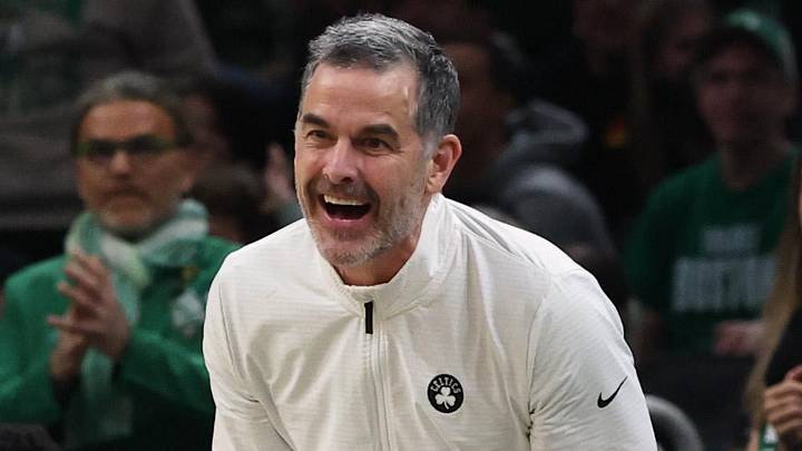 May 2, 2026; Boston, Massachusetts, USA; Boston Celtics owner Bill Chisholm talks to Philadelphia 76ers guard Tyrese Maxey (0) during the first quarter of game seven of the first round of the 2026 NBA Playoffs at TD Garden. Mandatory Credit: Winslow Townson-Imagn Images