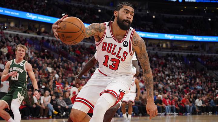 Mar 1, 2026; Chicago, Illinois, USA; Chicago Bulls center Nick Richards (13) grabs a loose ball against the Milwaukee Bucks during the first half at United Center. Mandatory Credit: David Banks-Imagn Images Mar 1, 2026; Chicago, Illinois, USA; Chicago Bulls center Nick Richards (13) grabs a loose ball against the Milwaukee Bucks during the first half at United Center. Mandatory Credit: David Banks-Imagn Images