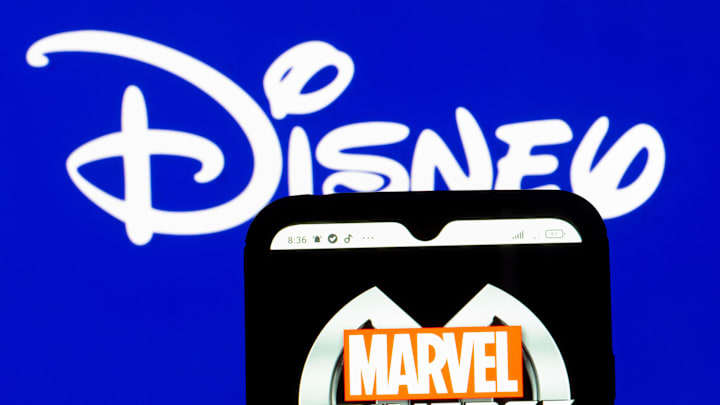 In this photo illustration, the Marvel Universe Live! logo...