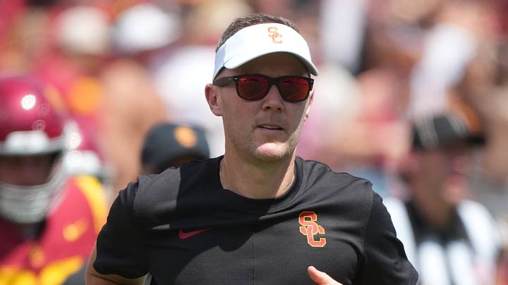 Aug 29, 2026; Los Angeles, California, USA; USC Trojans head coach Lincoln Riley head coach Lincoln Riley Lincoln Riley Riley enters the field before the game against the San José State Spartans at United Airlines Field at Los Angeles Memorial Coliseum. Aug 29, 2026; Los Angeles, California, USA; USC Trojans head coach Lincoln Riley head coach Lincoln Riley Lincoln Riley Riley enters the field before the game against the San José State Spartans at United Airlines Field at Los Angeles Memorial Coliseum.