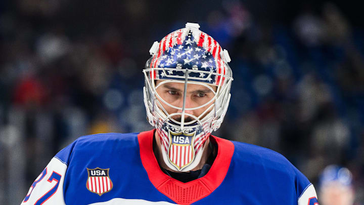 Connor Hellebuyck of USA