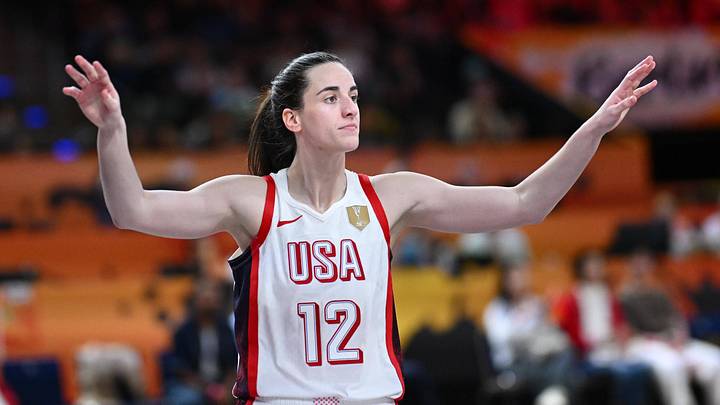 Caitlin Clark during Team USA's FIBA World Cup game against China. Caitlin Clark during Team USA's FIBA World Cup game against China.