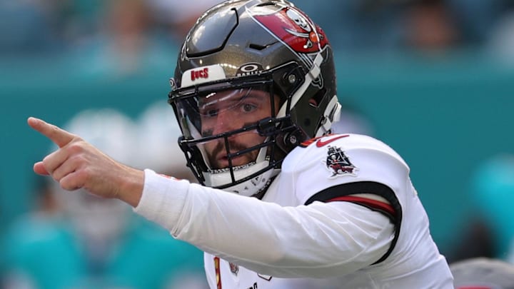 Tampa Bay Buccaneers QB Baker Mayfield has another chip on his shoulder thanks to Mike McDaniel. (Mandatory Credit: Nathan Ray Seebeck-Imagn Images)