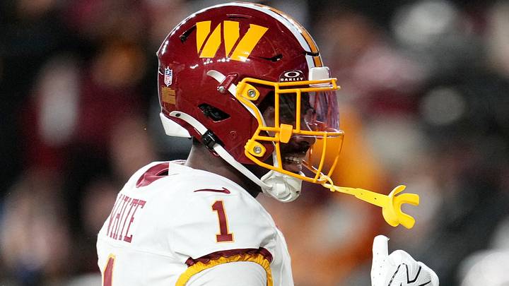 Washington Commanders running back Rachaad White Washington Commanders running back Rachaad White