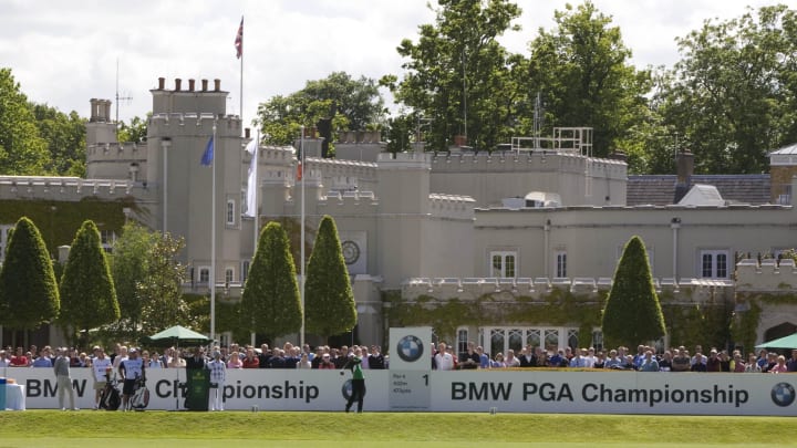 May 22, 2009; Surrey, ENGLAND;  Lee Slattery tees off on the first hole at the second round of the