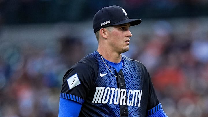 Detroit Tigers pitcher Ty Madden (36) walks off the field