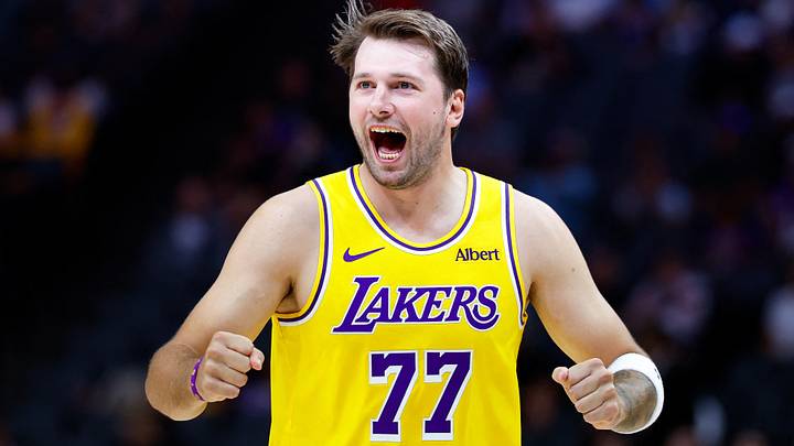 Oct 5, 2026; Sacramento, California, USA; Los Angeles Lakers guard Luka Doncic (77) reacts after a play dfirst quarter against the Sacramento Kings at Golden 1 Center. Mandatory Credit: Sergio Estrada-Imagn Images Oct 5, 2026; Sacramento, California, USA; Los Angeles Lakers guard Luka Doncic (77) reacts after a play dfirst quarter against the Sacramento Kings at Golden 1 Center. Mandatory Credit: Sergio Estrada-Imagn Images