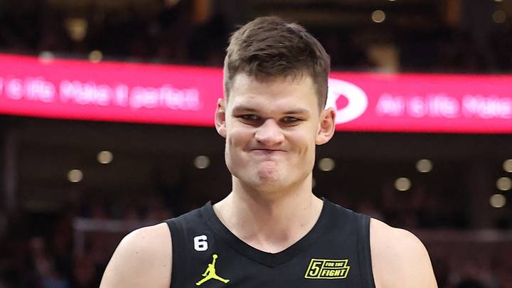 Feb 1, 2023; Salt Lake City, Utah, USA; Utah Jazz center Walker Kessler (24) reacts to a play against the Toronto Raptors in the fourth quarter at Vivint Arena. Mandatory Credit: Rob Gray-USA TODAY Sports Feb 1, 2023; Salt Lake City, Utah, USA; Utah Jazz center Walker Kessler (24) reacts to a play against the Toronto Raptors in the fourth quarter at Vivint Arena. Mandatory Credit: Rob Gray-USA TODAY Sports
