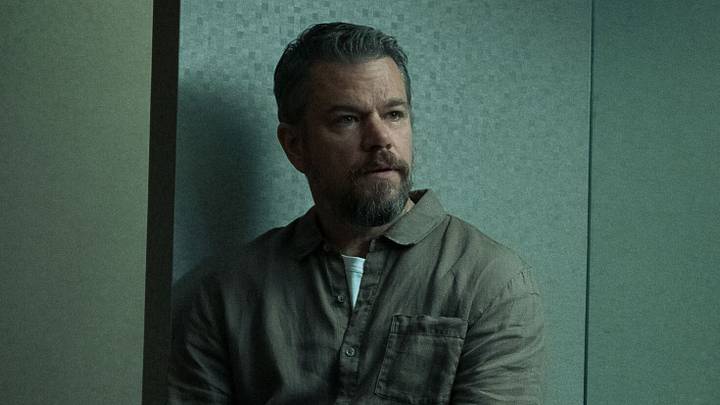 Matt Damon as Lieutenant Dane Dumars in The Rip. Cr. Claire Folger/Netflix © 2025.