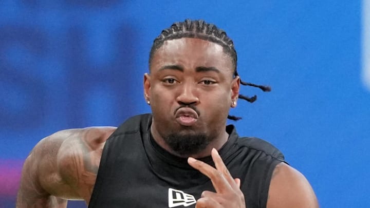 Arkansas running back Mike Washington Jr. during the NFL Scouting Combine Arkansas running back Mike Washington Jr. during the NFL Scouting Combine