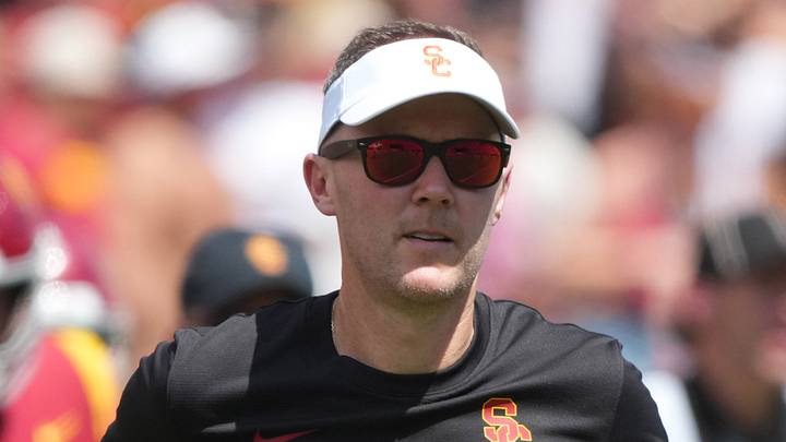 Aug 29, 2026; Los Angeles, California, USA; Southern California Trojans head coach Lincoln Riley during the game against the San Jose State Spartans at United Airlines Field at Los Angeles Memorial Coliseum Aug 29, 2026; Los Angeles, California, USA; Southern California Trojans head coach Lincoln Riley during the game against the San Jose State Spartans at United Airlines Field at Los Angeles Memorial Coliseum