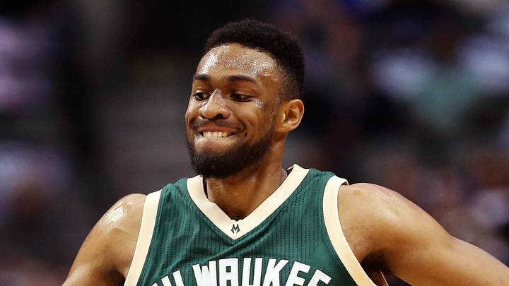 Milwaukee Bucks forward Jabari Parker (12) reacts after scoring during the first quarter against the Dallas Mavericks at American Airlines Center on November 6, 2016.