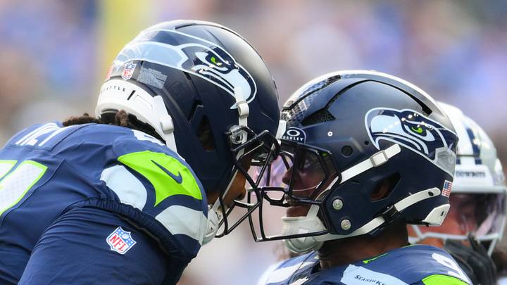 Seattle Seahawks linebacker Jared Ivey and Seattle Seahawks safety Bud Clark. Seattle Seahawks linebacker Jared Ivey and Seattle Seahawks safety Bud Clark.