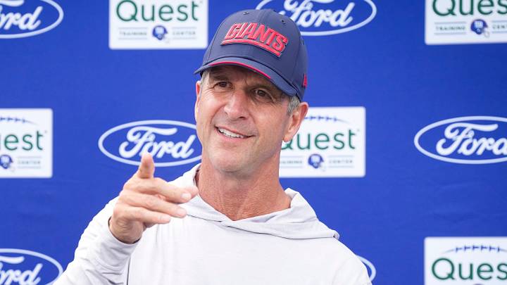 New York Giants head coach John Harbaugh
