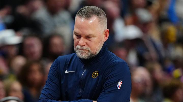 Apr 6, 2025; Denver, Colorado, USA; Denver Nuggets head coach Michael Malone during the third quarter against the Indiana Pacers at Ball Arena. Mandatory Credit: Ron Chenoy-Imagn Images Apr 6, 2025; Denver, Colorado, USA; Denver Nuggets head coach Michael Malone during the third quarter against the Indiana Pacers at Ball Arena. Mandatory Credit: Ron Chenoy-Imagn Images