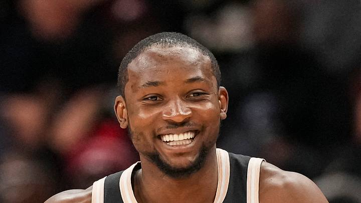 Feb 26, 2026; Atlanta, Georgia, USA; Atlanta Hawks forward Jonathan Kuminga (0) reacts after making a three point shot against the Washington Wizards during the first half at State Farm Arena. Mandatory Credit: Dale Zanine-Imagn Images