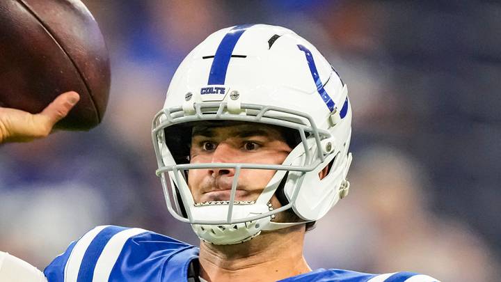 Indianapolis Colts quarterback Daniel Jones throws the ball Indianapolis Colts quarterback Daniel Jones throws the ball