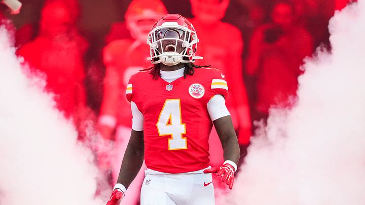 Sep 14, 2026; Kansas City, Missouri, USA; Kansas City Chiefs wide receiver Rashee Rice (4) takes the field prior to a game against the Denver Broncos at Arrowhead Stadium. Mandatory Credit: Jay Biggerstaff-Imagn Images Sep 14, 2026; Kansas City, Missouri, USA; Kansas City Chiefs wide receiver Rashee Rice (4) takes the field prior to a game against the Denver Broncos at Arrowhead Stadium. Mandatory Credit: Jay Biggerstaff-Imagn Images