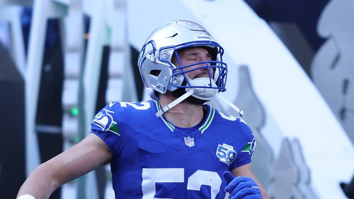 Seattle Seahawks linebacker Patrick O'Connell warms up before the game against the Minnesota Vikings.