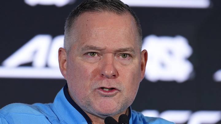 Oct 7, 2026; Charlotte, NC, USA; North Carolina Tar Heels head coach Michael Malone answers questions from the media during the ACC Tip-Off in Charlotte, NC. Mandatory Credit: Jim Dedmon-Imagn Images Oct 7, 2026; Charlotte, NC, USA; North Carolina Tar Heels head coach Michael Malone answers questions from the media during the ACC Tip-Off in Charlotte, NC. Mandatory Credit: Jim Dedmon-Imagn Images