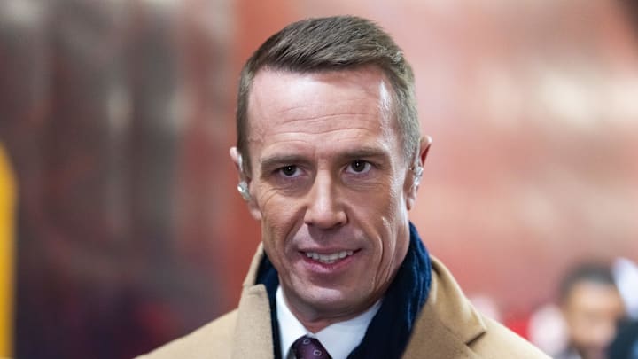 Jan 26, 2025; Kansas City, MO, USA; Former player Matt Ryan in attendance of the Kansas City Chiefs game against the Buffalo Bills in the AFC Championship game at GEHA Field at Arrowhead Stadium. 