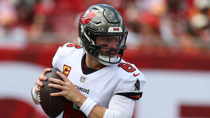 Sep 20, 2026; Tampa, Florida, USA; Tampa Bay Buccaneers quarterback Baker Mayfield (6) looks to pass during the first half against the Cleveland Browns at Raymond James Stadium. Mandatory Credit: Nathan Ray Seebeck-Imagn Images Sep 20, 2026; Tampa, Florida, USA; Tampa Bay Buccaneers quarterback Baker Mayfield (6) looks to pass during the first half against the Cleveland Browns at Raymond James Stadium. Mandatory Credit: Nathan Ray Seebeck-Imagn Images