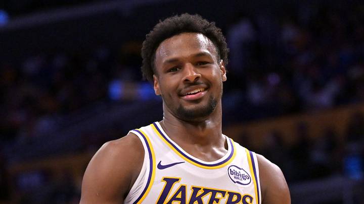 Oct 12, 2025; Los Angeles, California, USA; Los Angeles Lakers guard Bronny James (9) reacts after a Golden State Warriors basket during the second half at Crypto.com Arena. Mandatory Credit: Jayne Kamin-Oncea-Imagn Images Oct 12, 2025; Los Angeles, California, USA; Los Angeles Lakers guard Bronny James (9) reacts after a Golden State Warriors basket during the second half at Crypto.com Arena. Mandatory Credit: Jayne Kamin-Oncea-Imagn Images