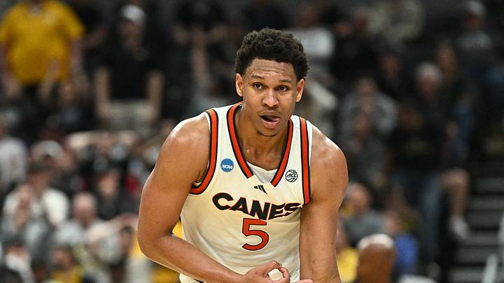 Mar 20, 2026; St. Louis, MO, USA; Miami (FL) Hurricanes forward Malik Reneau (5) reacts after a play against the Missouri Tigers during a first round game of the men's 2026 NCAA Tournament at Enterprise Center. Mandatory Credit: Jeff Le-Imagn Images Mar 20, 2026; St. Louis, MO, USA; Miami (FL) Hurricanes forward Malik Reneau (5) reacts after a play against the Missouri Tigers during a first round game of the men's 2026 NCAA Tournament at Enterprise Center. Mandatory Credit: Jeff Le-Imagn Images