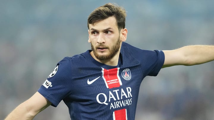 Khvicha Kvaratskhelia scored Paris Saint-Germain's fourth goal of the Champions League final.