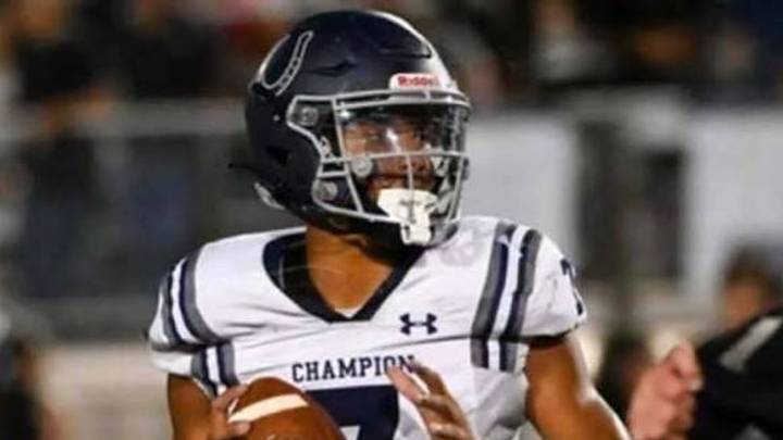 Boerne Champion (Texas) High School quarterback Ryder Flugence looks to throw. Boerne Champion (Texas) High School quarterback Ryder Flugence looks to throw.