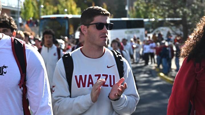 Oct 24, 2026; Pullman, Washington, USA; Washington State Cougars head coach Kirby Moore.