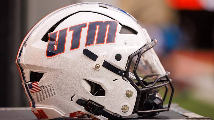 Aug 28, 2025; Stillwater, Oklahoma, USA; Tennessee Martin Skyhawks helmet sits on the side lines prior to the game against the Oklahoma State Cowboys at Boone Pickens Stadium. Mandatory Credit: William Purnell-Imagn Images Aug 28, 2025; Stillwater, Oklahoma, USA; Tennessee Martin Skyhawks helmet sits on the side lines prior to the game against the Oklahoma State Cowboys at Boone Pickens Stadium. Mandatory Credit: William Purnell-Imagn Images