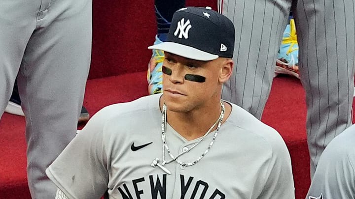 New York Yankees outfielder Aaron Judge waits to be introduced at the 2025 All-Star Game. New York Yankees outfielder Aaron Judge waits to be introduced at the 2025 All-Star Game.